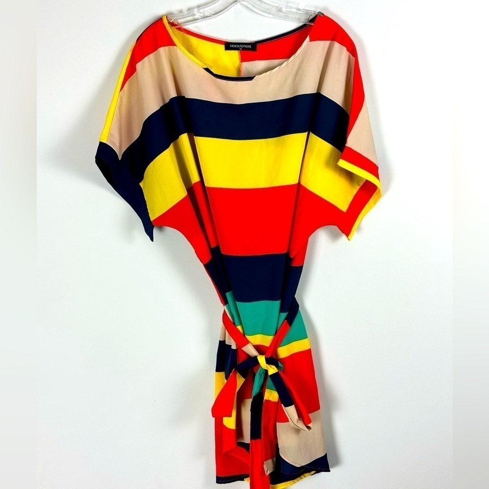 Fashion to Figure Women’s Color Block Belted Dress
